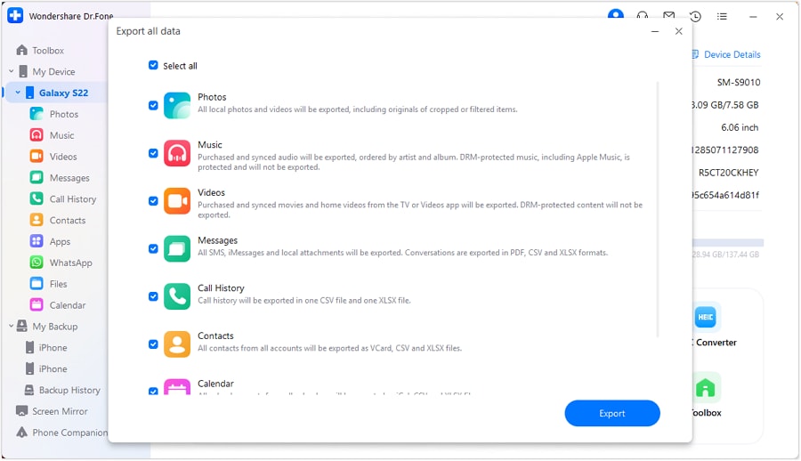 select file types