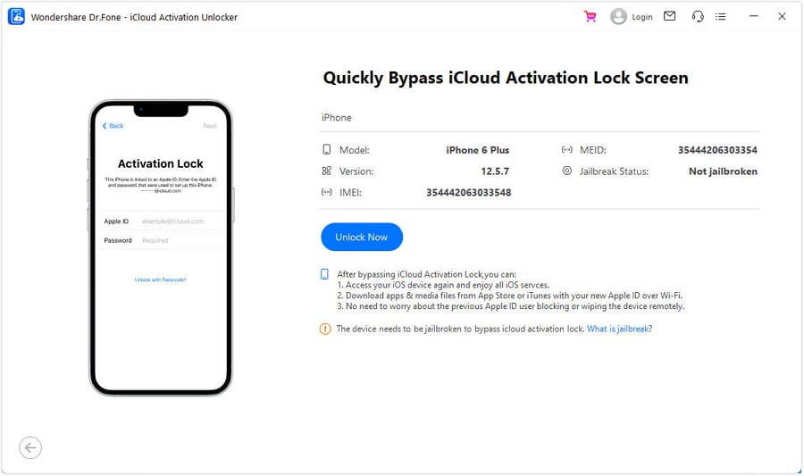 select phone model to unlock