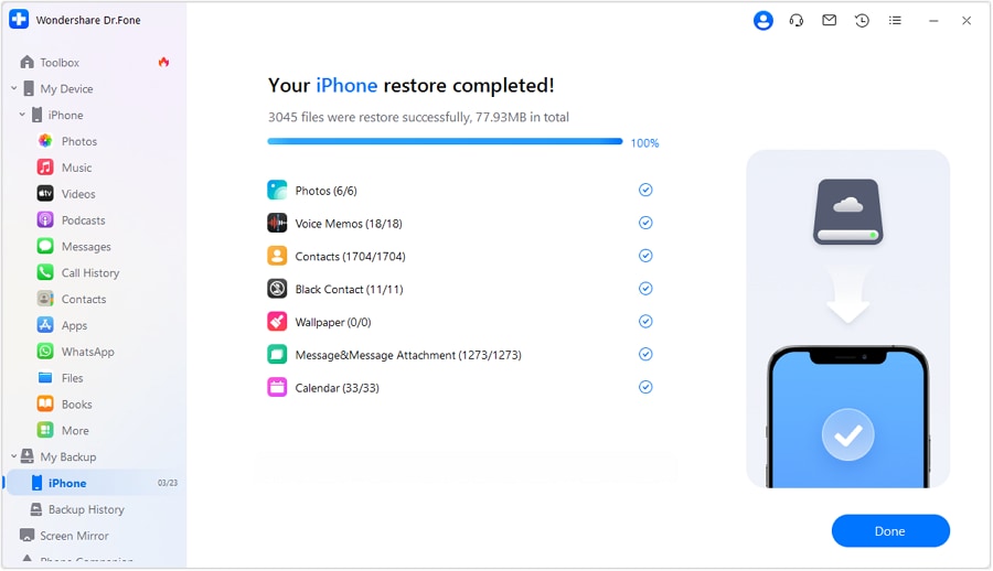 how to restore iphone backup