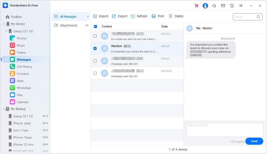 manage messages