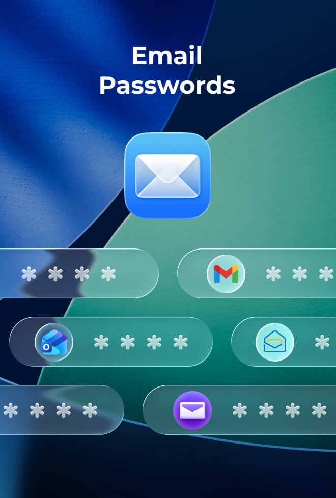 how to find email password on iphone