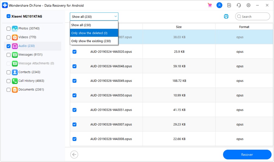 recover data from android successfully