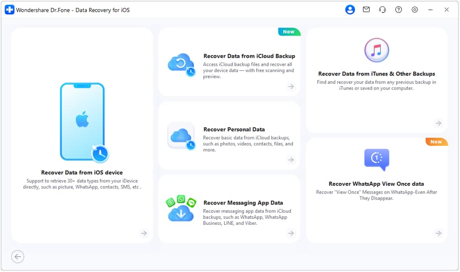 wondershare dr fone recover ios