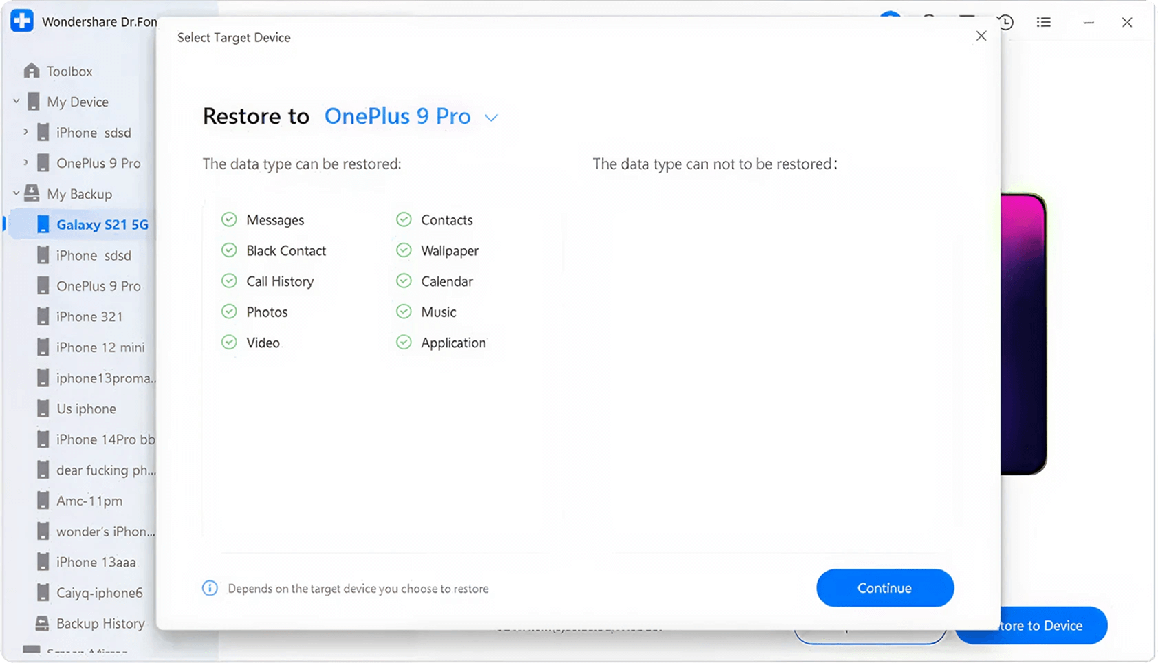 backup and restore phone